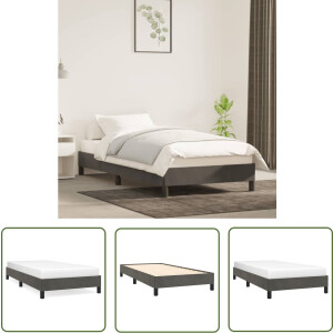 vidaXL Tweepersoons Bed - Donker Grijs Bed Frame - Bedframe zonder matras 100x200 cm fluweel donkergrijs - Velvet Bed - Luxe Bed - Houten Bed Frame
