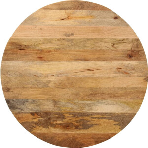 vidaXL - Tafelblad - rond - Ø - 90x2,5 - cm - massief - ruw - mangohout