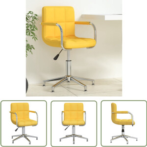 vidaXL Bureaustoel - Kantoorstoel - Kantoorstoel draaibaar stof mosterdgeel - Draaibare <a title="stoel vergelijken" href="https://furn.nl/stoelen">stoel</a> - Mosterdgeel - Comfortabele <a title="stoel vergelijken" href="https://furn.nl/stoelen">stoel</a>