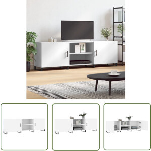 vidaXL Tv Kast - TV-meubel - Tv-meubel 150x30x50 cm bewerkt hout wit - Houten Tv-stand - Wit Tv-meubel - Salontafel