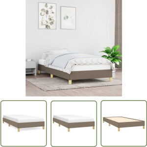 vidaXL Tweepersoons Bed - Bed Frame - Bedframe zonder matras 100x200 cm stof taupe - Stoffen Bed - Bed Frame Taupe - Slaapkamers