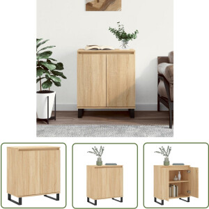vidaXL Salontafel - Dressoir - Dressoir 60x35x70 cm bewerkt hout sonoma eikenkleurig - Houten Dressoir - Landelijk Dressoir - Vintage Dressoir