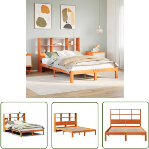 vidaXL Sleutelset - Dynamische Sleutel - Bed met boekenkast zonder matras grenenhout wasbruin 140x200 cm - Gereedschap - Mechanica - Draadloos