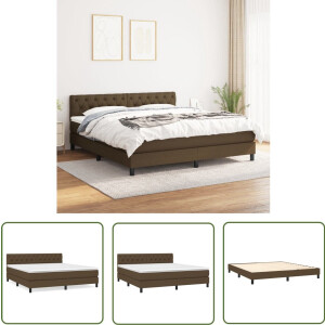vidaXL Boxspring - Donkerbruin - 160x200 cm - Inclusief matras Boxspringbed - Donkere Bruine Boxspring - Slaapcomfort - Boxspring Kopen - Tweepersoons Boxspring