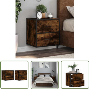 vidaXL Kastje - Nachthastje - Nachtkastjes 2st wandgemonteerd 40x31x39,5cm gerookt eikenkleur - Wandmontage - Slaapkamers - Meubels