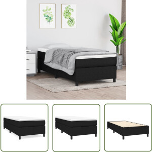 vidaXL Bed Frame - Boxspring Frame - Bedframe zonder matras 90x190 cm stof zwart - Tweepersoons Bed - Zwarte Bed - Stoffen Bed
