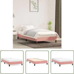 vidaXL Rozen Kleur - Bed Frame - Bedframe fluweel roze 80x200 cm - Velvet Bed - Tweepersoon Bed - Slaapcomfort