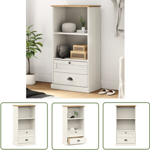 vidaXL Houten Boekenkast - Boekenkast - Boekenkast VIGO 60x35x114,5 cm massief grenenhout wit - Bibliotheek - Vintage Boekenkast - Rustic Boekenkast