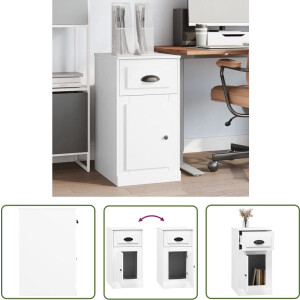 The Living Store Bijzetkast - 40x50x75 cm - wit - bewerkt hout