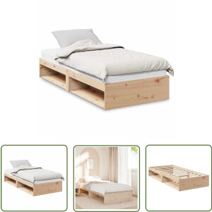 vidaXL Daybed - Slaapbank - Slaapbank met matras 100x200 cm massief grenenhout - Bankstel - Zitbank - Tweepersoonsbed