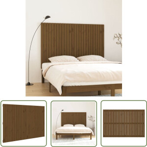 vidaXL Hoofdboard - Wandhoofdbord - Wandhoofdbord 166x3x110 cm massief grenenhout honingbruin - Grenenhout - Klassieke Design - Kamerdecoratie
