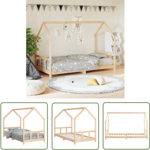 vidaXL Peuterbed - Kinderbed - Kinderbedframe 90x200 cm massief grenenhout - Houten Bed - Grenenhout Bed - Kids Bed