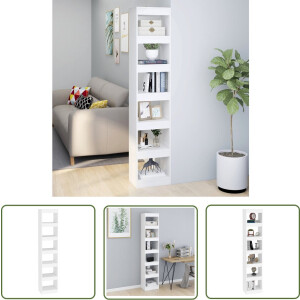 vidaXL Boekenplank - Boekenkast - Boekenkast/kamerscherm 40x30x198 cm wit - Witte Boekenkast - Houten Boekenkast - Kamerdivider