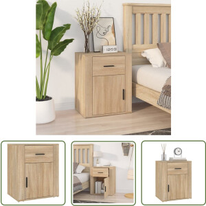 The Living Store Nachtkastje Sonoma Eiken - 50 x 36 x 60 cm - Stevig en Duurzaam