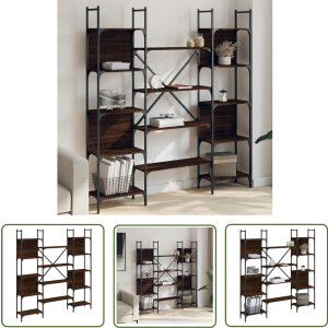 vidaXL Boekenkast - Boekenkasten - Boeken Plank - Schappenkast - Boekenkast 155,5x24x166,5 cm bewerkt hout bruin eikenkleur