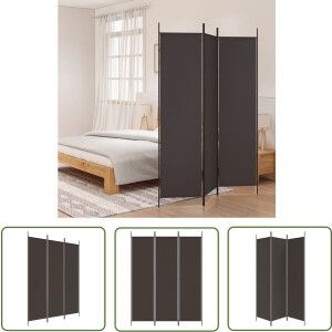 vidaXL Scheidingswand - Kamerscherm - Kamerscherm met 3 panelen 150x200 cm stof bruin - Privacy - Bruine Kamerscherm - Stoffen Kamerscherm
