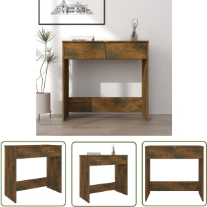 vidaXL Bureau - Kantoormeubilair - Bureau 80x40x75 cm bewerkt hout gerookt eikenkleurig - Houten Bureau - Schrijfbureau - Compact Bureau