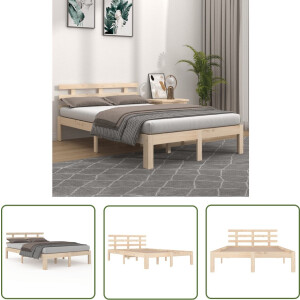 vidaXL Bedframe Massief Hout - Houten Bedframe - Bedframe zonder matras massief hout 120x200 cm - Grenenhout Bedframe - Bed 120x200 - Tweepersoons Bed