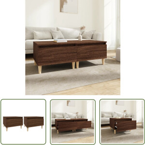 vidaXL Bijzet Tafels - Scandinavisch Design - Bijzettafels 2 st 50x46x35 cm bewerkt hout bruin eikenkleur - Salon Tafel - Kleine Tafel - Kastje