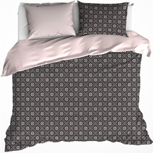 De Witte Lietaer Dekbedovertrek Katoen Satijn Primrose - Lits Jumeaux - 240 x 220 cm - Zwart