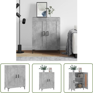 vidaXL Houten Dressoir - Dressoir - Dressoir 69,5x34x90 cm bewerkt hout betongrijs - Grijze Dressoir - Modern Dressoir - Vintage Dressoir