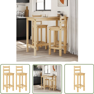 vidaXL Grenenhout Meubels - Barstoelen - Barstoelen 2 st massief grenenhout - Vintage Stoelen - Bruine Stoelen - Moderne Barstoelen