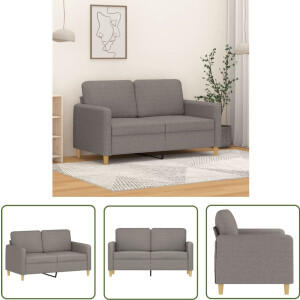 vidaXL Sofa - Tweezitsbank - Tweezitsbank 120 cm stof taupe - Banks Kopen - Lounge Meubels - Salon Meubilair