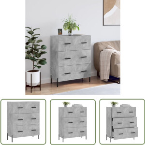 vidaXL Beton Grijs - Dressoir - Dressoir 69,5x34x90 cm bewerkt hout betongrijs - Houten Dressoir - Vintage Dressoir - Industrieel Dressoir