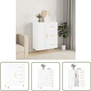 vidaXL Houten Dressoir - Dressoir - Dressoir 69,5x34x90 cm bewerkt hout wit - Wit Dressoir - Vintage Dressoir - Modern Dressoir