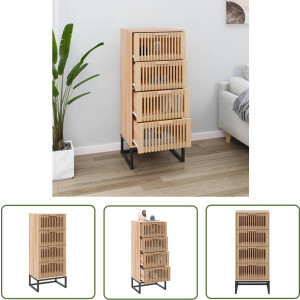 vidaXL Kast - Hoge Kast - Hoge kast 40x30x95 cm bewerkt hout - Opslagkast - Bruine Kast - Houtske Kast