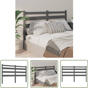 vidaXL Hoofdbord Kopen - Houten Hoofdbord - Hoofdbord 126x4x100 cm massief grenenhout grijs - Grieze Hoofdbord - Massief Grenenhout - Bedroom Decor