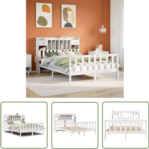 vidaXL Sleutelset - Dynamo Meter - Bed met boekenkast zonder matras grenenhout wit 160x200 cm - Gereedschap - Klikmechanisme - Torque Wrench