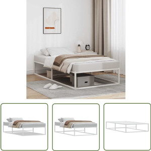 vidaXL Houten Bed - Bedframe - Bedframe zonder matras 100x200 cm wit - Tweepersoonsbed - Enkelbed - Stapelbaar Bed