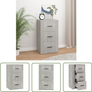 vidaXL Houten Dressoir - Dressoir - Dressoir 40x33x70 cm bewerkt hout betongrijs - Grijze Dressoir - Modern Dressoir - Tv Stand