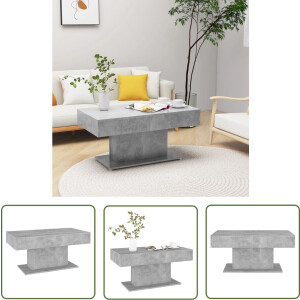 vidaXL Betongrijs - Salontafel - Salontafel 96x50x45 cm bewerkt hout betongrijs - Houten Salontafel - Salontafeltje - Livingroom Furniture