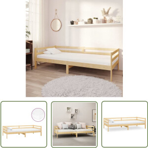 vidaXL Houten Bank - Slaapbank - Slaapbank met matras massief grenenhout 90x200 cm - Sofa Bed - Daybed - Guest Bed