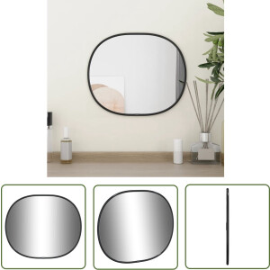 vidaXL Spiegel - Wandspiegel - Wandspiegel 30x25 cm zwart - Badkamerspiegel - Makeupspiegel - Vintage Spiegel