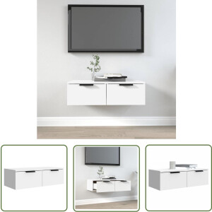 vidaXL Houten Kast - Wandkast - Wandkast 68x30x20 cm bewerkt hout wit - Opbergkast - Witte Kast - Compact Kast