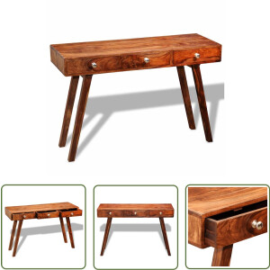 vidaXL Sheesham Houtsoort - Vintage Dresser - Wandtafel met 3 lades 76 cm massief acaciahout - Salontafel - Tv Stand - Sidetable