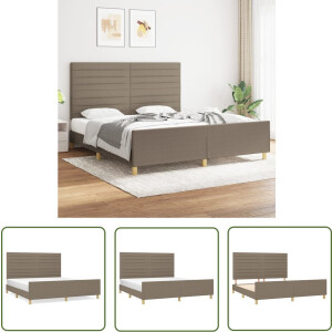 vidaXL Slaapcomfort - Bed Frame - Bedframe zonder matras stof taupe 180x200 cm - Tweepersoonsbed - Boxspring Bed - Houten Bed