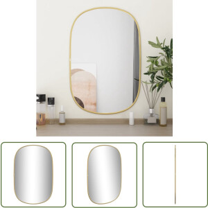 The Living Store Wandspiegel Goud 60 x 40 cm - Duurzaam PVC Frame - Duidelijke weerspiegeling