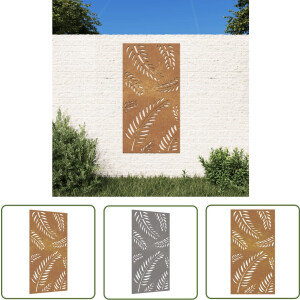 vidaXL Cortenstaal - Wand Decoratie - Wanddecoratie tuin bladontwerp 105x55 cm cortenstaal - Buitenstedecoratie - Tuin Decoratie - Bladdesign