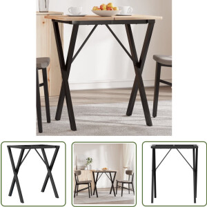 vidaXL Industriele Meubels - Eettafelpoten - Eettafelpoten X-frame 60x40x73 cm staal - Gietijzeren Potten - Tafelpoten Zwart - Vintage Tafelpoten