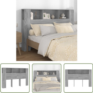 vidaXL Hoofdbord - Hoofd Bordkast - Hoofdbordkast 160x18,5x104,5 cm grijs sonoma eikenkleurig - Slaap Kamer - Bedroom Furniture - Houten Headboard