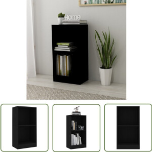 vidaXL Houten Boekenkast - Boekenkast - Boekenkast 40x24x75 cm bewerkt hout zwart - Zwarte Boekenkast - Compact Boekenkast - Boekenplank