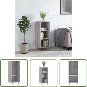 vidaXL Grijze Dressoirs - Dressoir - Dressoir 34,5x32,5x90 cm bewerkt hout grijs sonoma eikenkleurig - Houten Dressoir - Salontafel - Tv Tafel