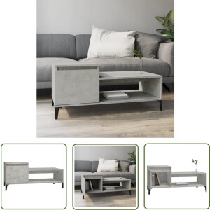 vidaXL Beton Look - Salontafel - Salontafel 100x50x45 cm bewerkt hout betongrijs - Houten Salontafel - Bijzettafel - Tv Tafeltje