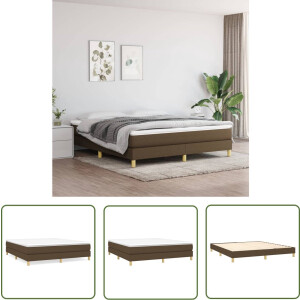 vidaXL Pocketvering - Boxspringbed - Boxspring met matras stof donkerbruin 180x200 cm - Middenhard - Boxspring - Tweepersoonsbed