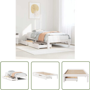 vidaXL Sleutelset - Dynamo Meter - Bedframe met lades massief grenenhout wit 90x200 cm - Gereedschap - Montageset - Handgereedschap