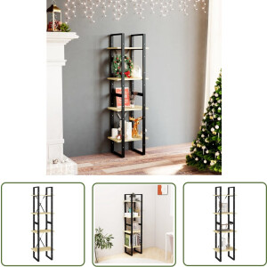 vidaXL Houten Boekenkast - Boekenkast - Boekenkast met 4 schappen 40x30x140 cm massief grenenhout - Industrieel Boekenrek - Bibliotheek - Grenoblehouten Boekenkast